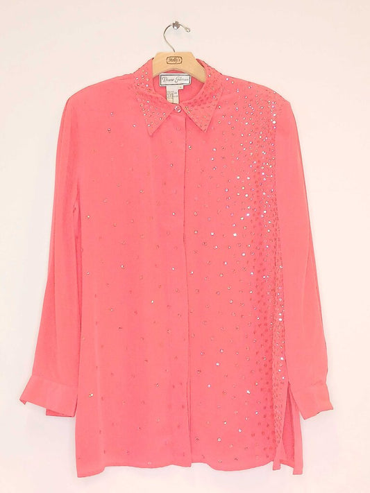Diane Gilman Long Sleeve Sequence Button Down