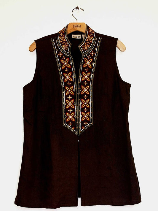 Chicos Embroidered Vest