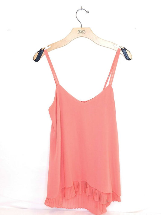 White House Black Market Sleeveless Blouse With Sheer Ends