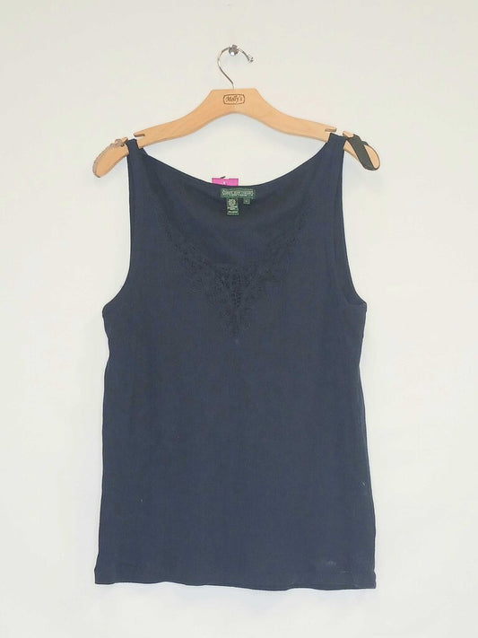 Ralph Lauren Sleeveless Tank With Embroidered Lace