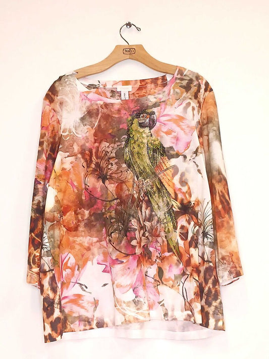 Chicos Long Sleeve Patterned Top