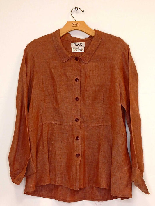 Flax 100% Linen Long Sleeve Button Up