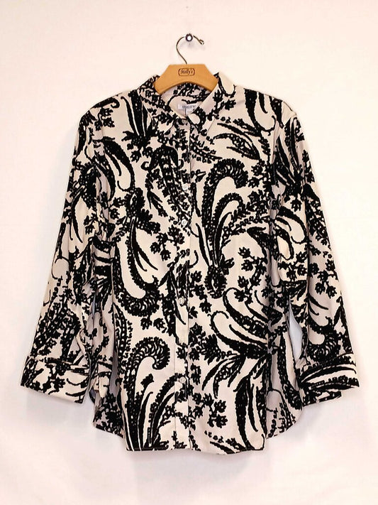Chicos Patterned Long Sleeve Button Down