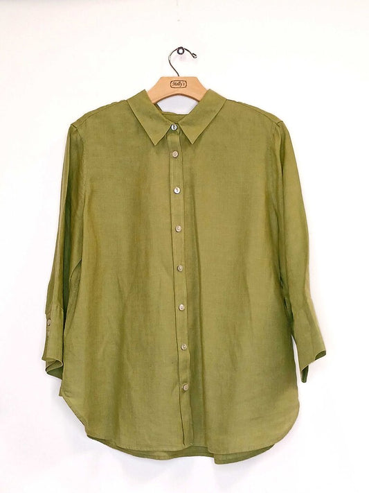 Chicos 100% Linen Button Down