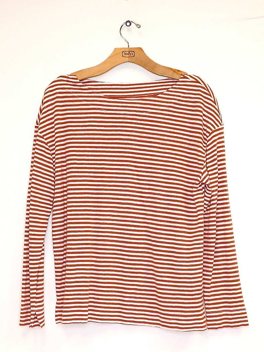 Haven 100% Linen Striped Long Sleeve Top