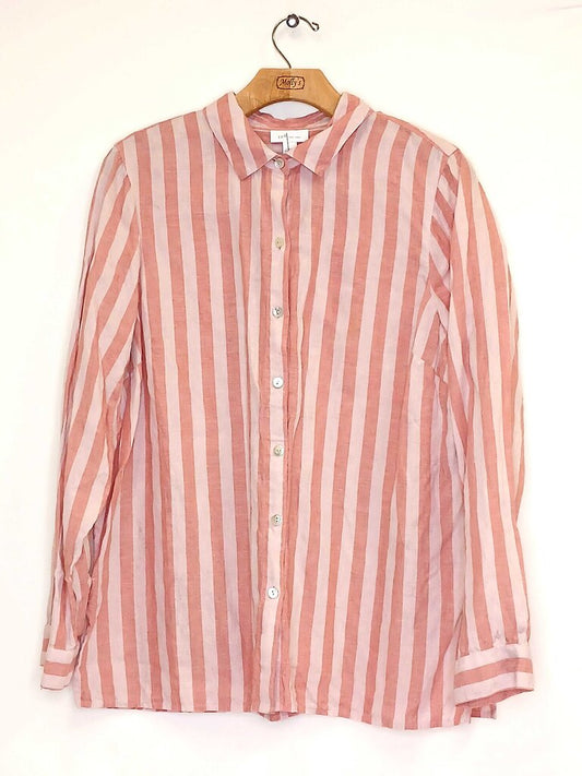 J Jill 100% Linen Long Sleeve Button Down