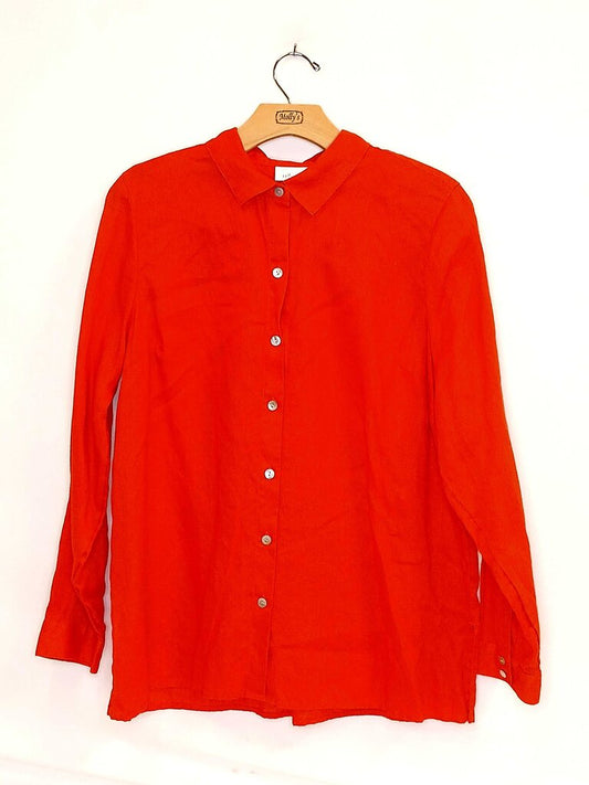J Jill 100% Linen Long Sleeve Button Down