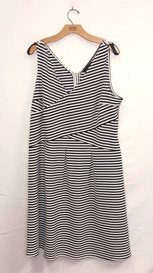 Lane Bryant Striped Sleeveless Mid Length Dress
