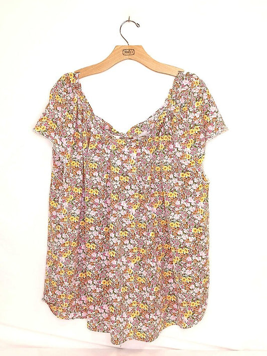 Lauren Conrad Floral Short Sleeve Blouse