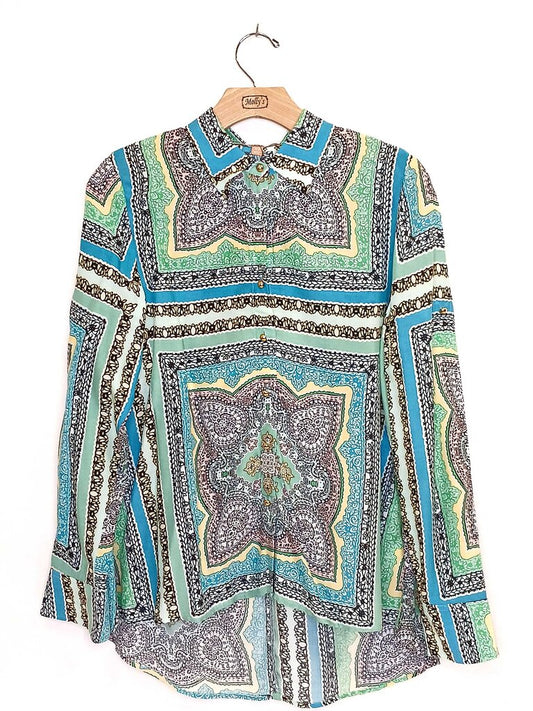 Ellen Tracy Long Sleeve Button Up Top