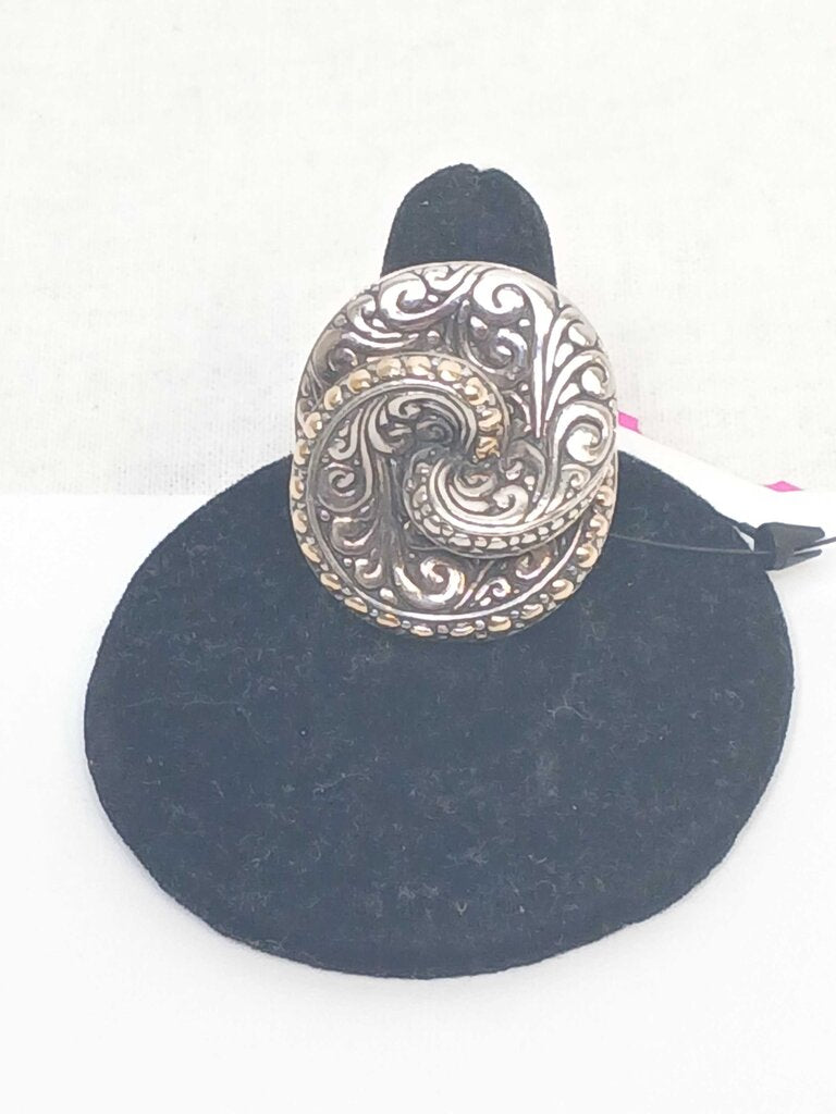 Samuel B. Balinese Swirl 925 Sterling Silver 18k Ring