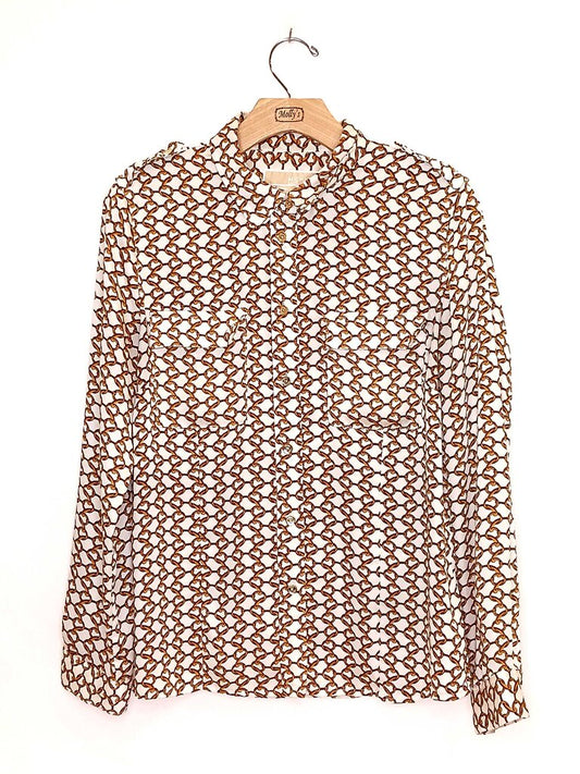 Micheal Kors Long Sleeve Patterned Button Down