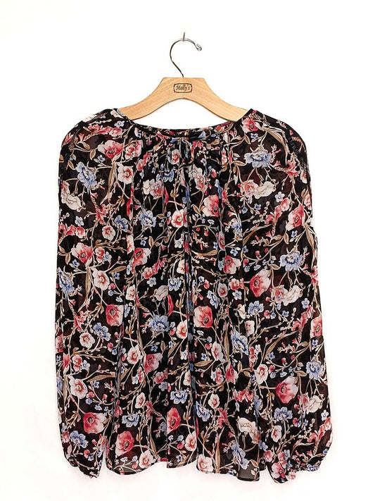 White House Black Market Sheer Long Sleeve Blouse