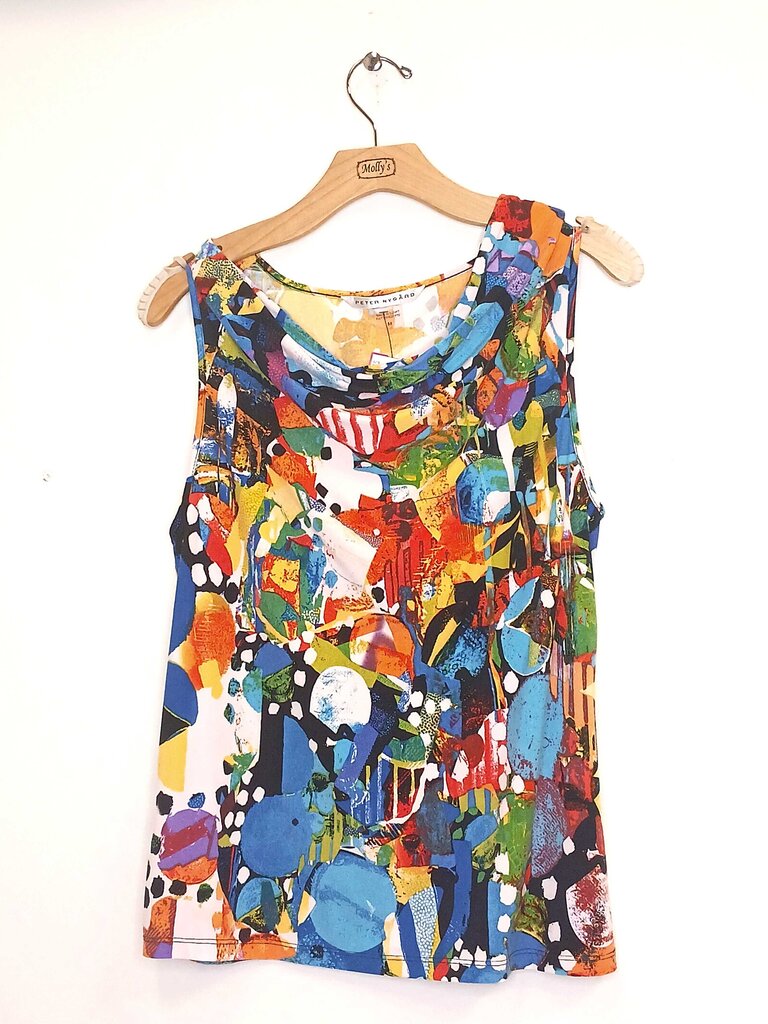 Peter Nygard Patterned Sleeveless Cow Neck Blouse