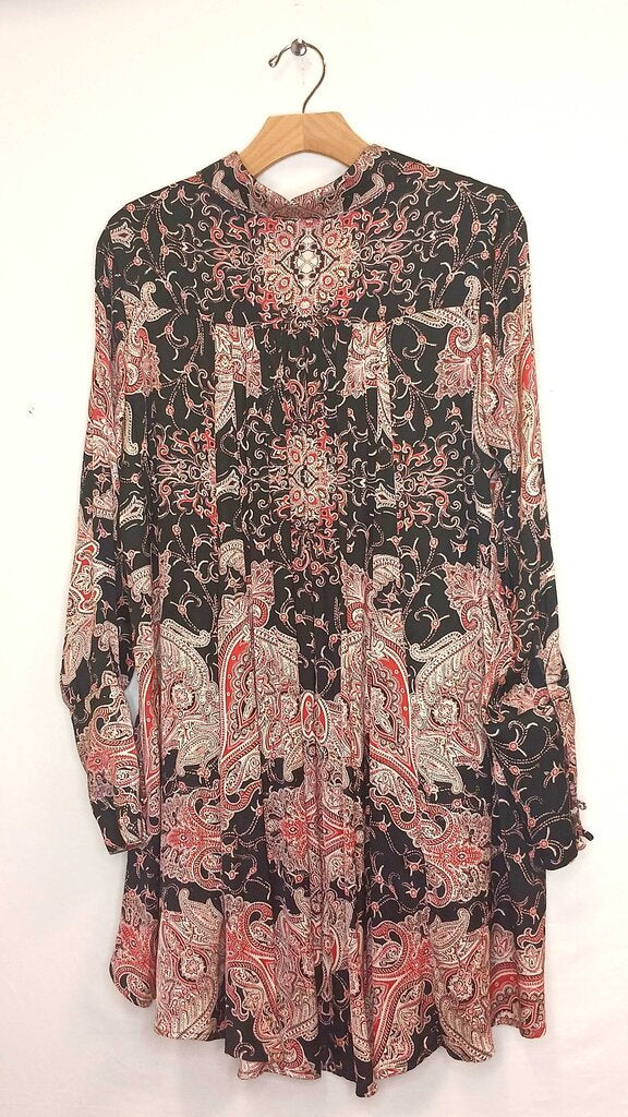 Free People Long Sleeve Patterned Tunic Blouse