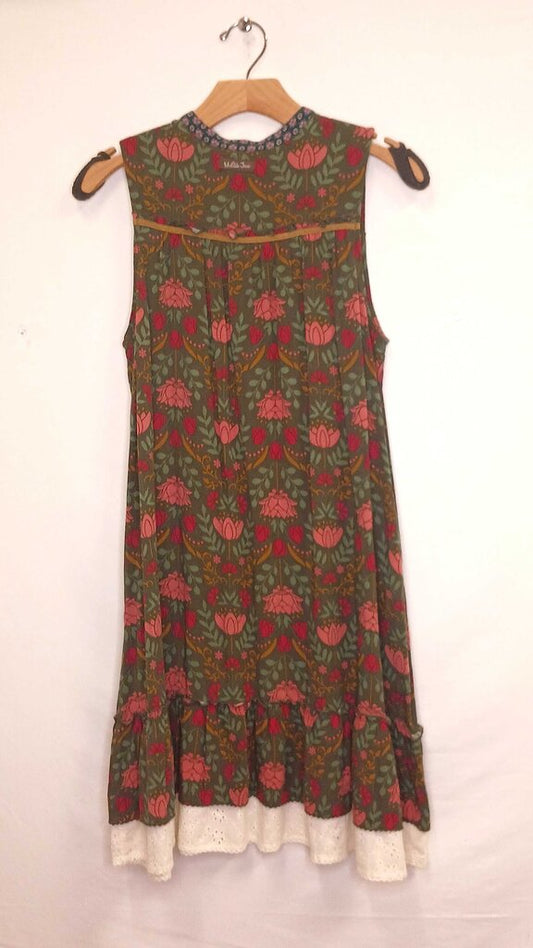 Floral Sleeveless Mid Length Dress