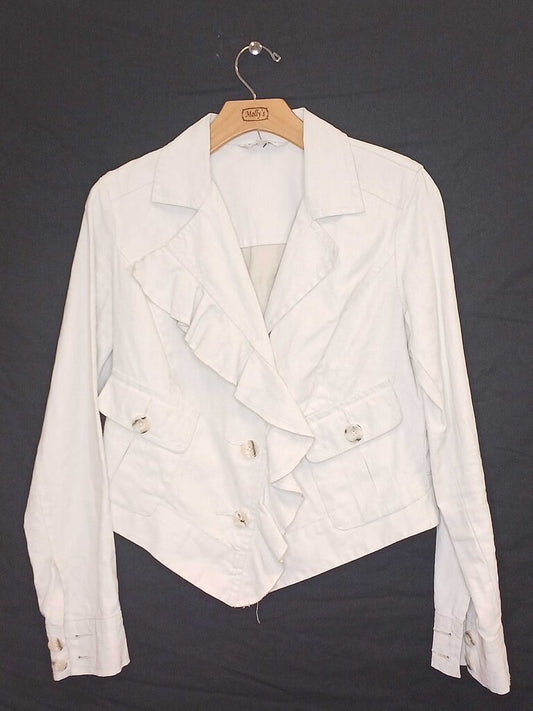 Cabi Long Sleeve 100% Linen Button Jacket