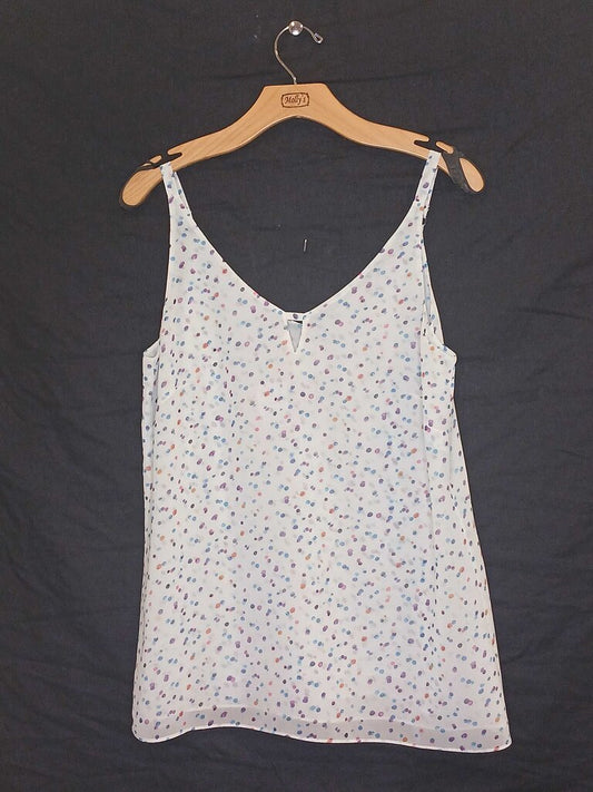 Cabi Polka Dot Sleeveless V Neck Blouse