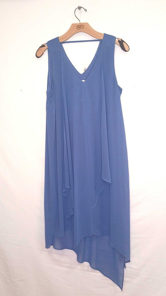 Chicos Sleeveless V Neck Mid Length Flowy Dress