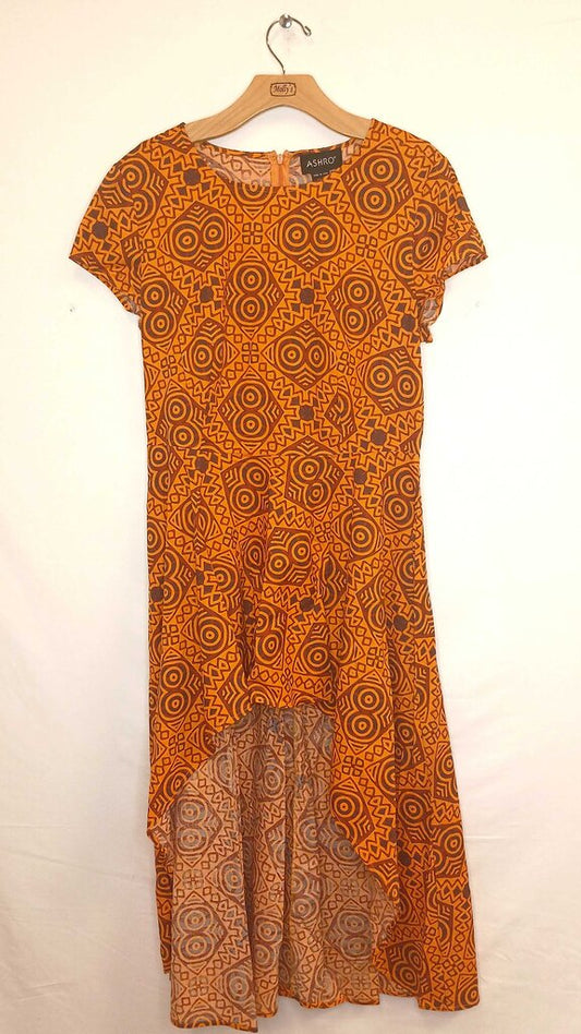 Ashro Patterned Short Sleeve Dress