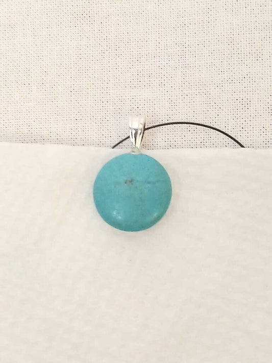 Polished Turquoise Small Disc Shaped Pendent