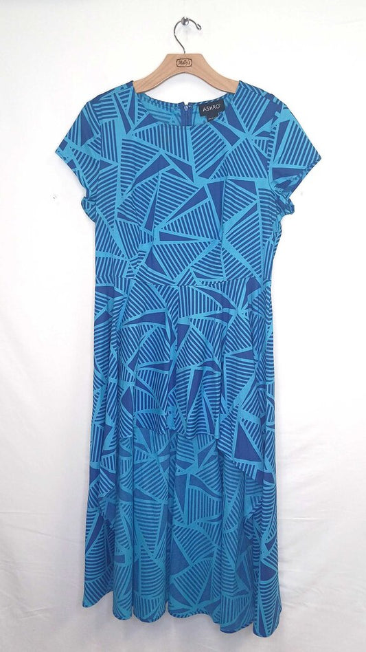Patterned Short Sleeve Dress
