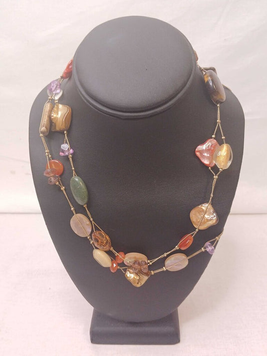 Genuine Multicolor Gemstone Necklace