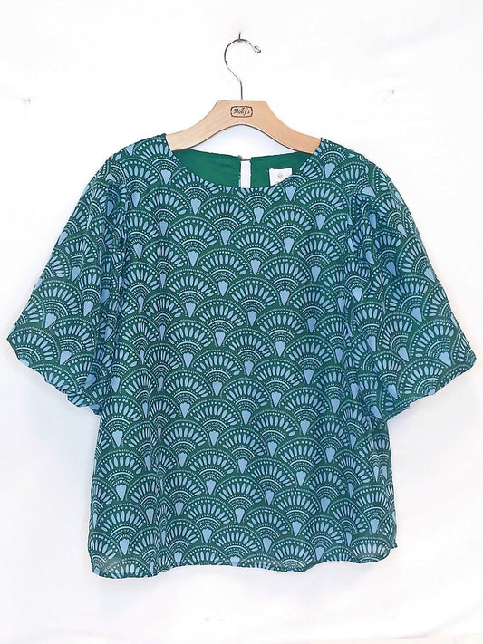 J. Marie Patterned 3/4 Sleeve Top