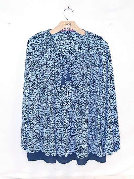 Lilly Pulizter Patterned Flowy Blouse