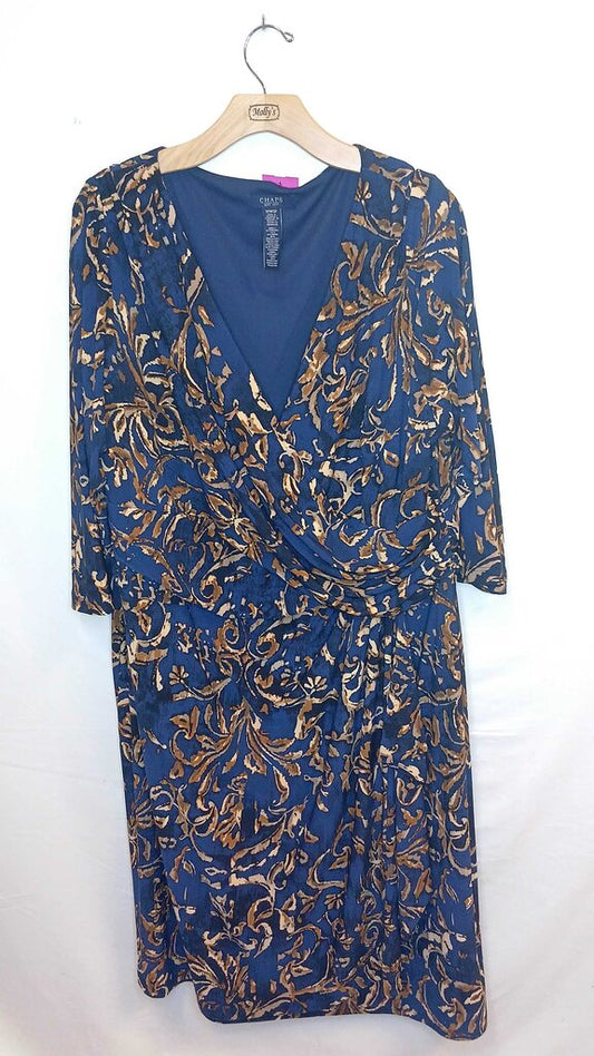 Chaps Patterned Long Sleeve Dress