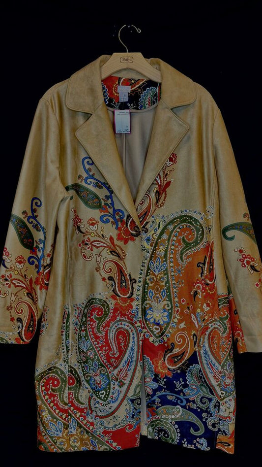 Chicos Paisley Duster Jacket