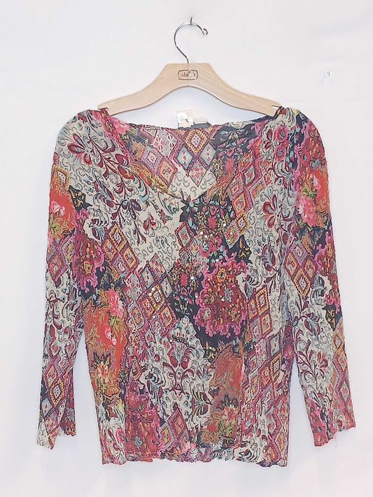 Alberto Makali Long Sleeve Patterned Top