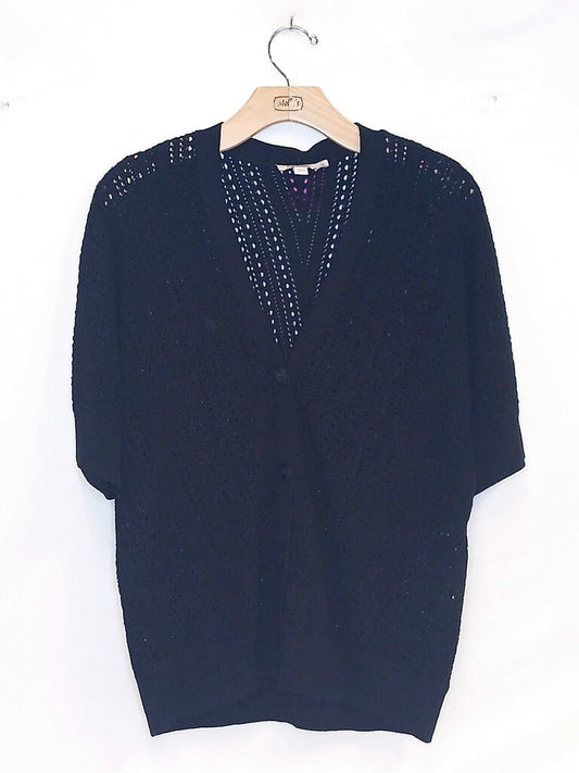 Chicos Short Sleeve Knitted Button Cardigan