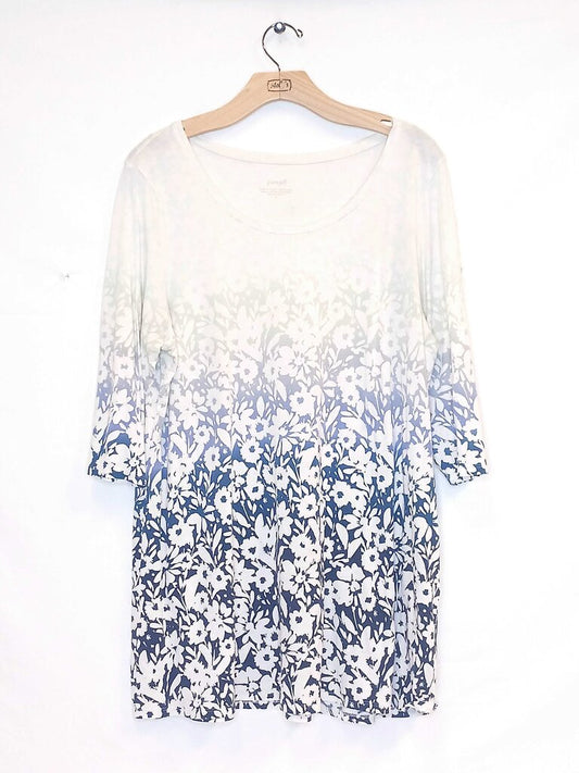 Pure Jill Floral 3/4 Sleeve Top