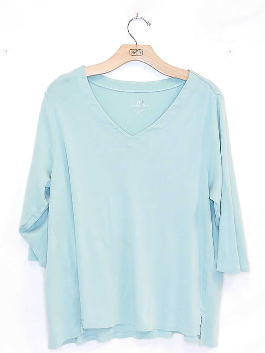 J Jill 3/4 Sleeve V Neck Top