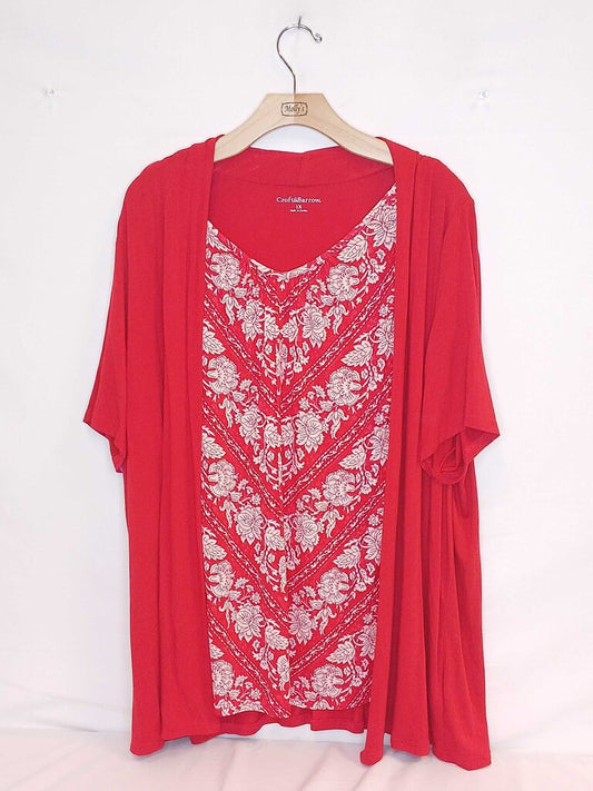 Croft & Barrow Long Top + Built In Cardigan