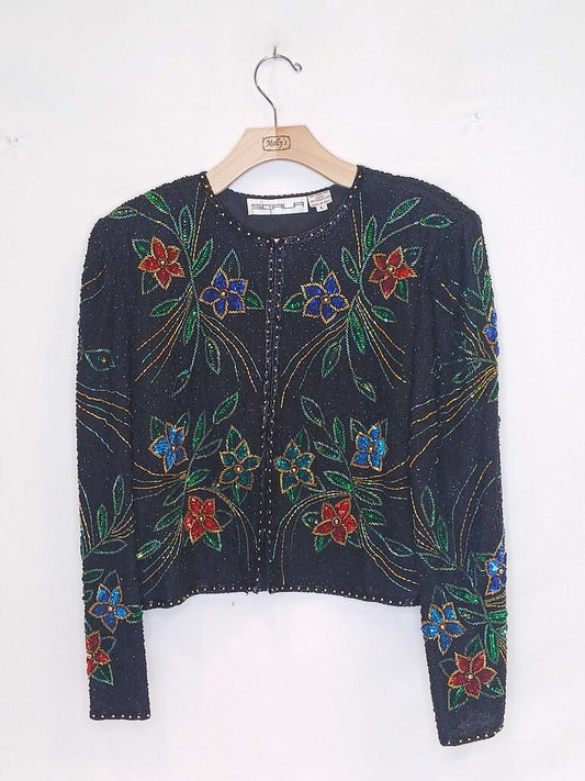 Scala Long Sleeve Beaded Jacket
