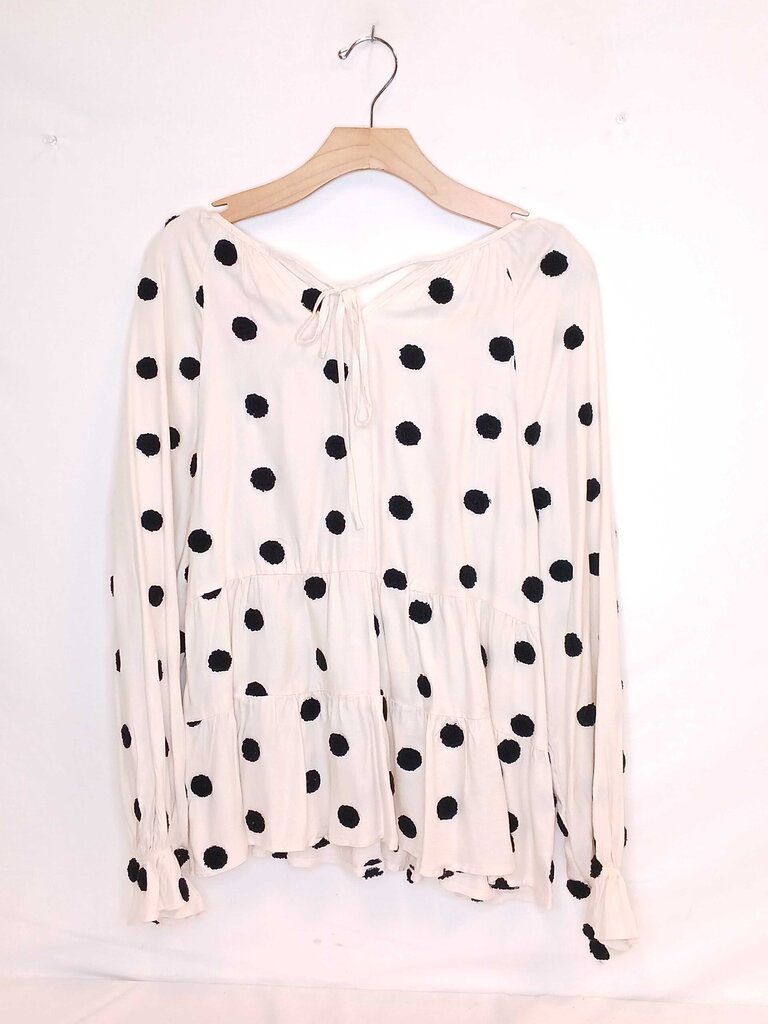 Blu Pepper Fuzzy Polka Dot Blouse