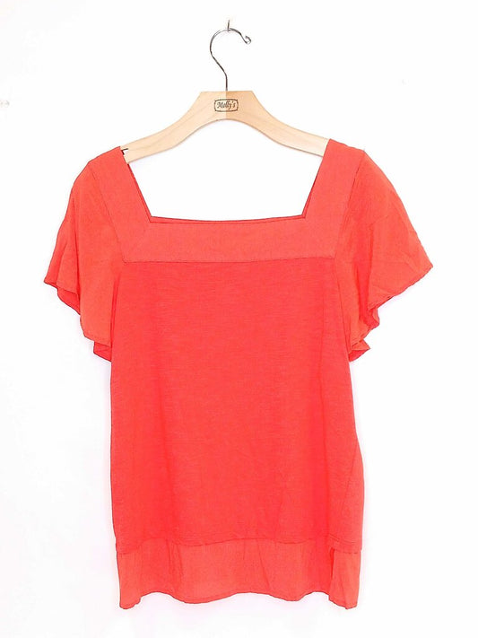 Vince Camuto Short Ruffle Sleeve Top