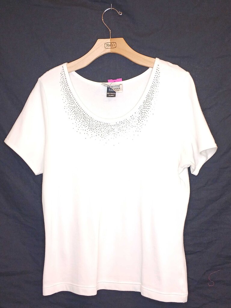 Christine Alexander Short sleeve Rhinestone Top