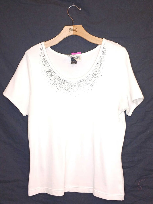 Christine Alexander Short sleeve Rhinestone Top