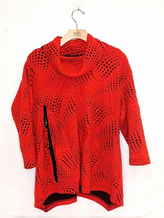 Ali Miles Dotted Long Sleeve Top