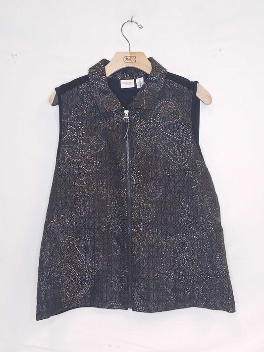 Weekend By Chico Zip Up Patterned Vest