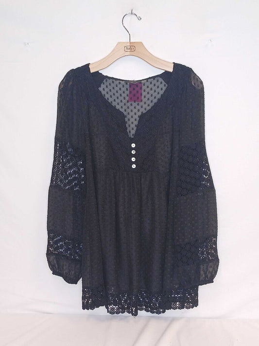Alfani Floral Sheer Long Sleeve Top