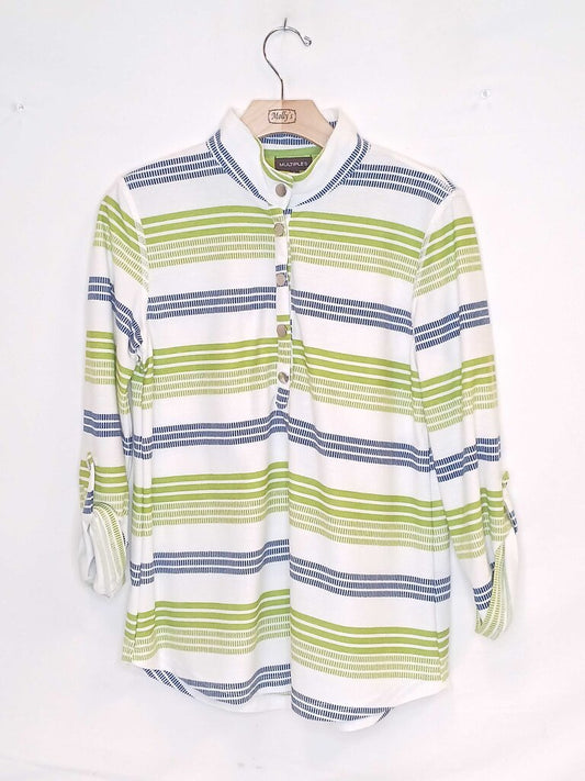 Chicos Beaded Collar Top