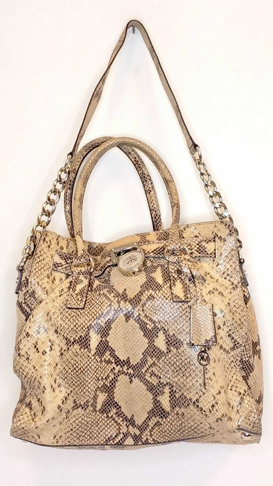 Michael Kors Python Print Handbag W Lock