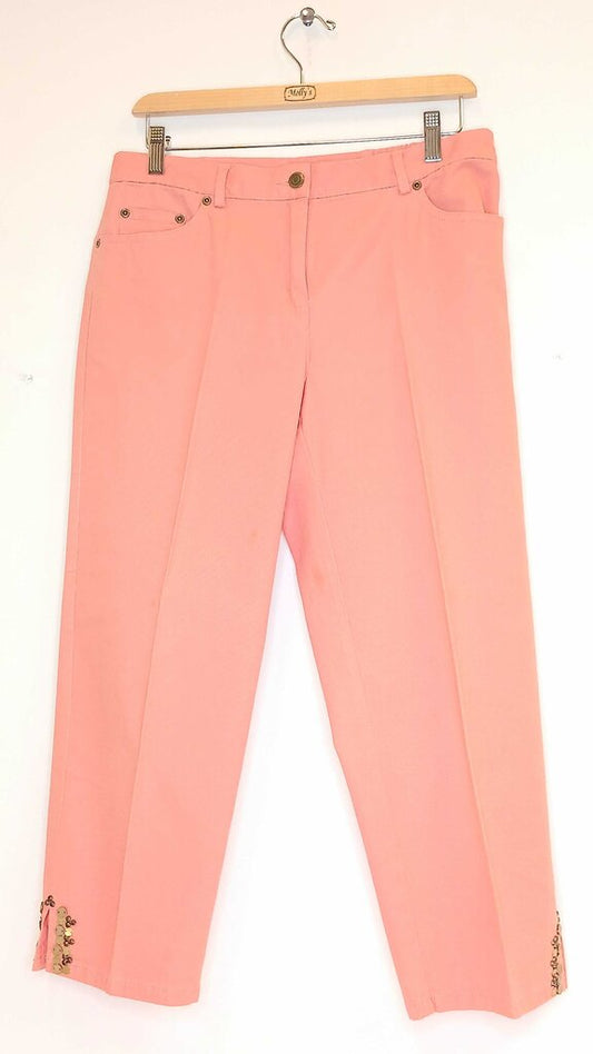 Ruby & Rd Cropped Pants Beaded Slit