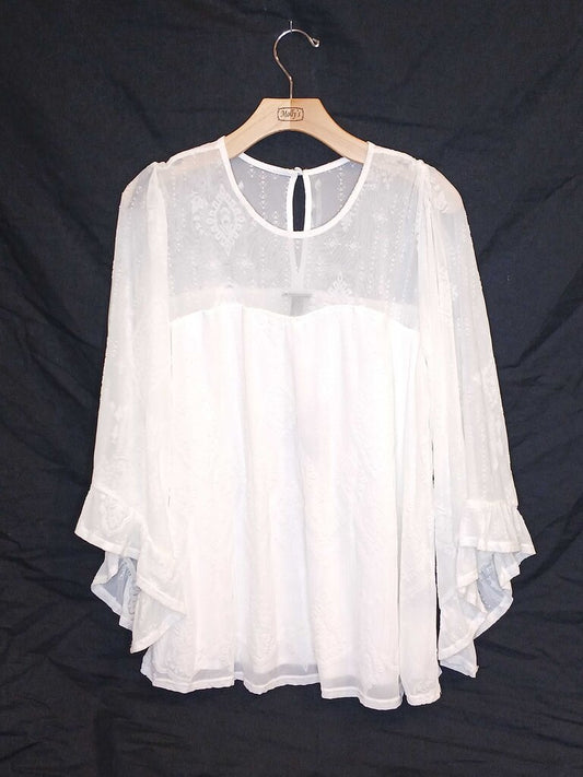 Torrid Flowy Sleeve Textured Patterned Top