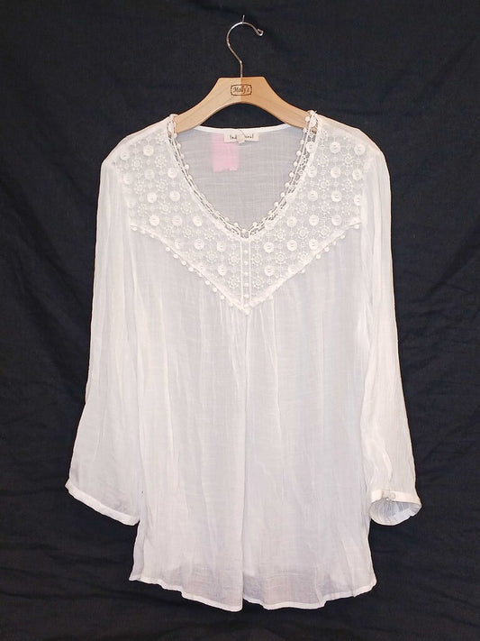 Indigo Soul Embroidered Collar Top