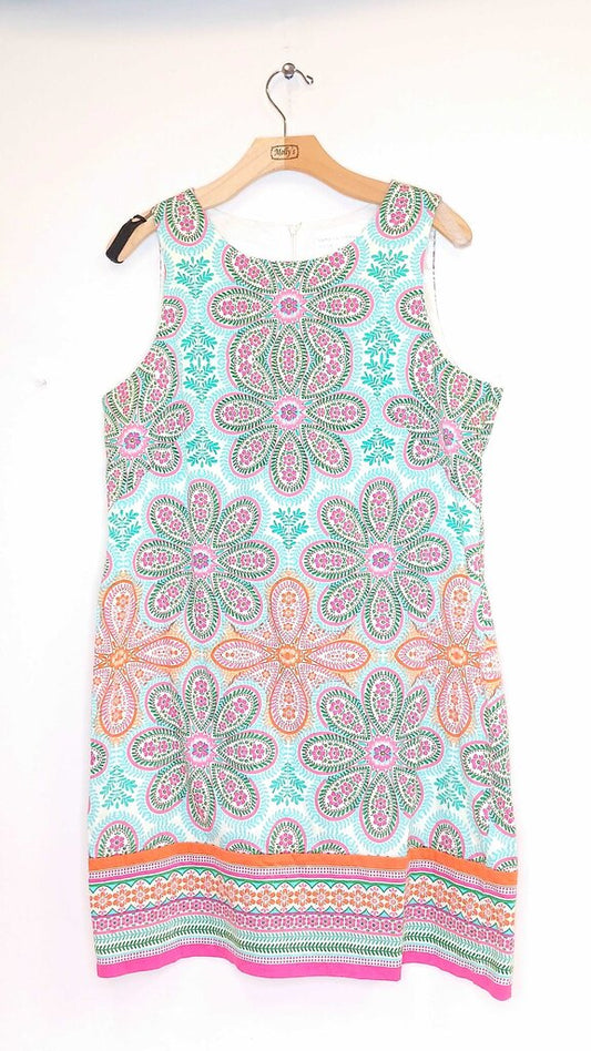 London Times Patterned Sleeveless Dress